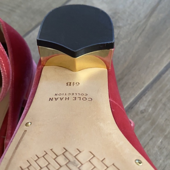 Ballerina Velvet peach/flamingo cole haan shoes - Picture 5 of 7